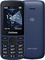 Мобильный телефон Digma A243 LT2077PM Linx 32Mb темно-синий моноблок 2Sim 2.4" 240x320 GSM900/1800 GSM1900