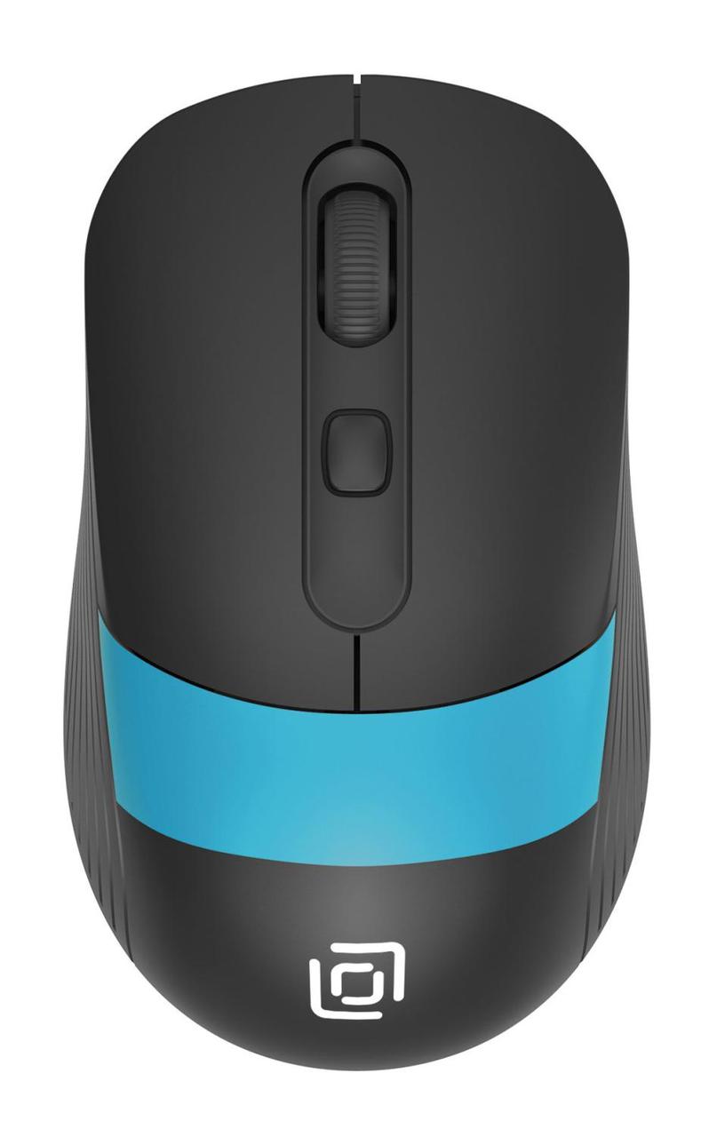Мышь Оклик 310MW черный/синий оптическая (3200dpi) беспроводная USB для ноутбука (3but) - фото 1 - id-p218810865