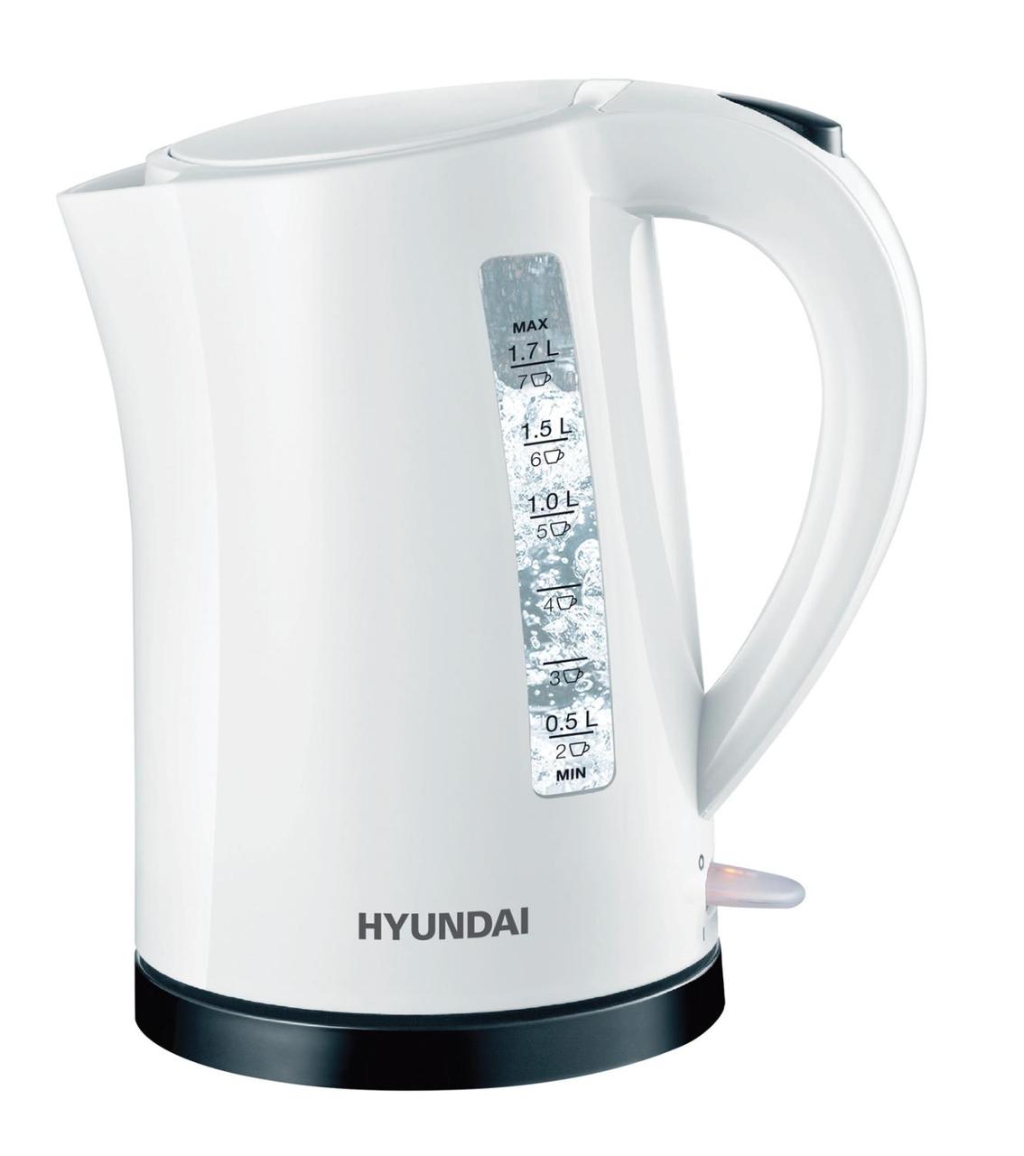 Чайник электрический Hyundai HYK-P1409 1.7л. 2200Вт белый/черный (корпус: пластик) - фото 1 - id-p218810892