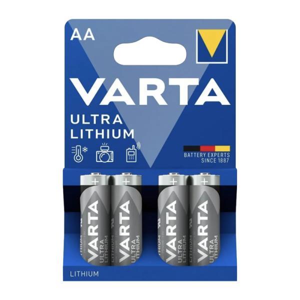 Батарейка Varta ULTRA FR6 AA BL4 Lithium 1.5V (6106) (4/40/400) (4 шт.) (06106301404) - фото 1 - id-p217524440
