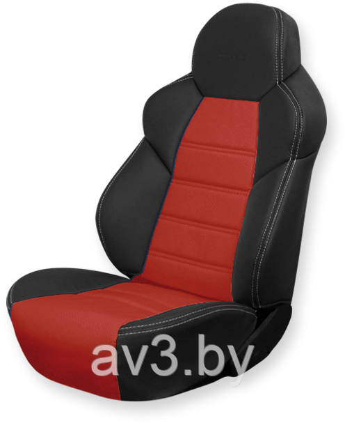 Чехлы на сиденья DINAS модель DRIVE Экокожа, цвет  черный - красн. ПЕРЕД , Оригинал