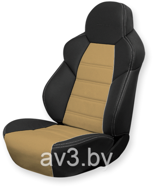 Чехлы на сиденья DINAS модель DRIVE Экокожа, цвет  черный - бежевый ПЕРЕД , Оригинал