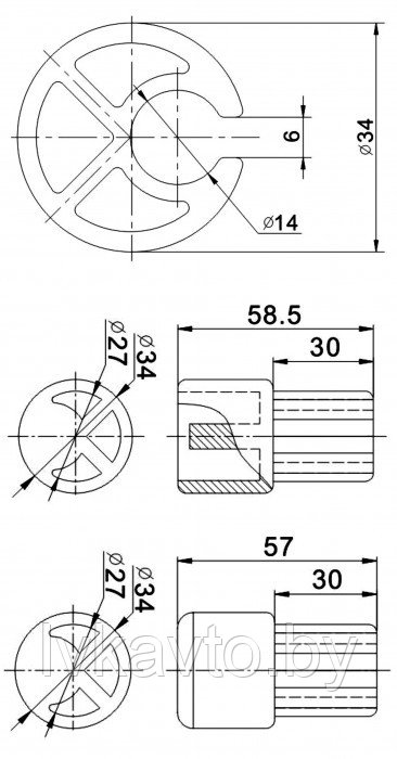 Алюминиевый профиль (штанга) натяжения бокового тента D 34 - фото 2 - id-p31409720