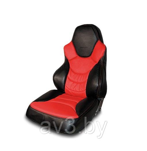 Чехлы на сиденья DINAS модель Dinas №3 Экокожа, цвет черный - красн, Оригинал - фото 1 - id-p215714953