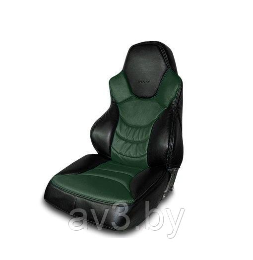 Чехлы на сиденья DINAS модель Dinas №3 Экокожа, цвет черный - зеленый , Оригинал - фото 1 - id-p215714952