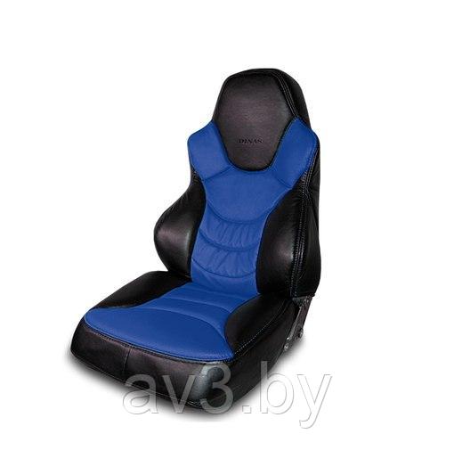 Чехлы на сиденья DINAS модель Dinas №3 Экокожа, цвет черный - синий , Оригинал - фото 1 - id-p215714955