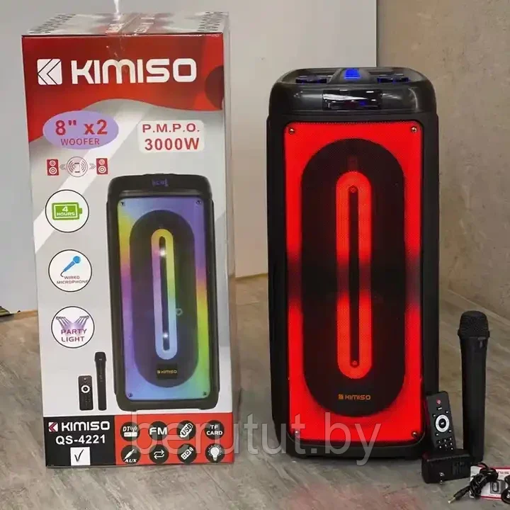 Акустическая колонка напольная Bluetooth с микрофоном KIMISO QS-4221 - фото 9 - id-p218890405