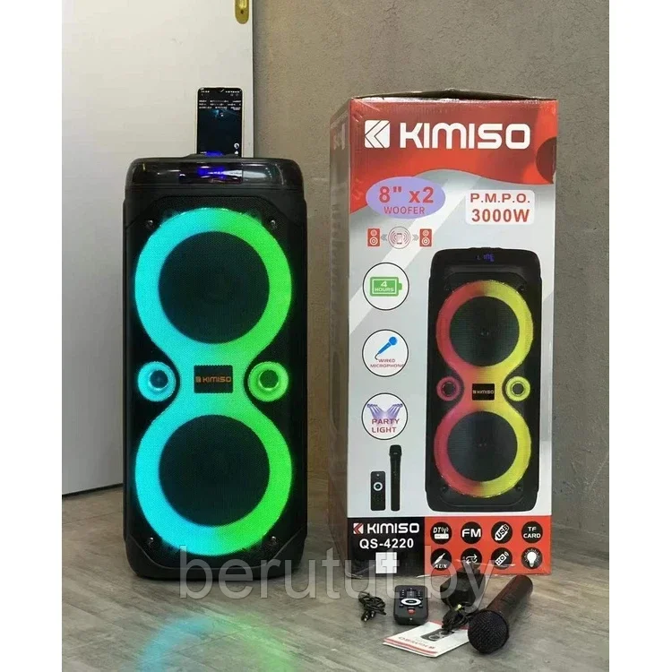 Акустическая колонка напольная Bluetooth с микрофоном KIMISO QS-4220 - фото 5 - id-p218898929