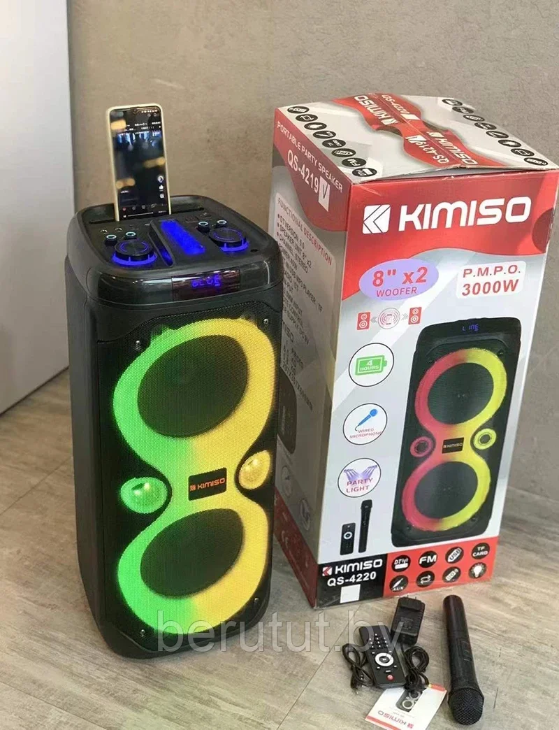 Акустическая колонка напольная Bluetooth с микрофоном KIMISO QS-4220 - фото 7 - id-p218898929