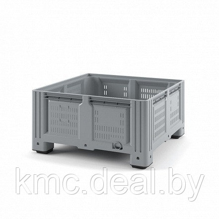 Пластиковый контейнер IBOX 1130x1130x580 (перфорированный, на ножках) - фото 1 - id-p218951913