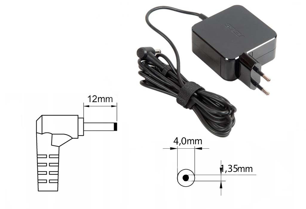 Зарядка (блок питания) для ноутбука Asus TP300, TP501, 19V 3.42A 65W штекер 4.0x1.35мм - фото 1 - id-p218951931