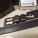 Кожаный ремень 4см BUFFALO BELTS коричневый, фото 9