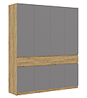 Шкаф 4-х ств. Бостон ШК-004 (ЛДСП) - Дуб крафт золотой / Серый шифер (МКСтиль А), фото 2