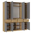 Шкаф 4-х ств. Бостон ШК-004 (ЛДСП) - Дуб крафт золотой / Серый шифер (МКСтиль А), фото 3
