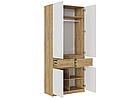 Модульная прихожая Бостон - Композиция 2 - Дуб крафт золотой / Белый глянцевый (МК Стиль), фото 5