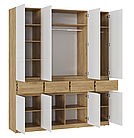 Модульная прихожая Бостон - Композиция 4 - Дуб крафт золотой / Белый глянцевый (МК Стиль), фото 5