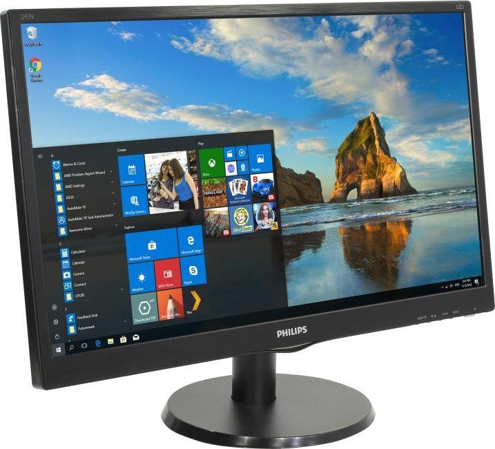 23.6" ЖК монитор PHILIPS 243V5QHABA / 00 / 01 (LCD 1920x1080 D-Sub DVI HDMI) - фото 1 - id-p203909177