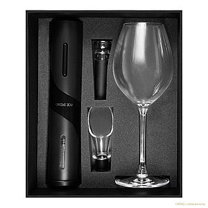 Набор подарочный Solution Prestige Quadro, штопор для вина с аксессуарами Circle Joy и бокалом
