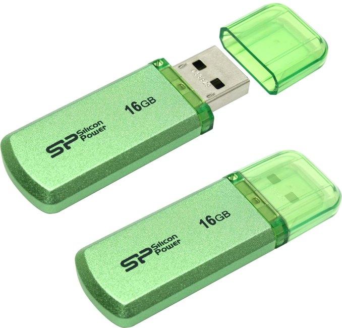 Silicon Power USB Drive 16Gb Helios 101 SP016GBUF2101V1N {USB2.0, Green} - фото 1 - id-p203918049
