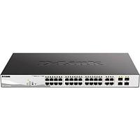 Коммутатор D-Link DGS-1210-28MP/F4A PROJ Smart L2 Switch 24x1000Base-T PoE, 4xCombo 1000Base-T/SFP, PoE Budget