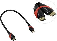 Кабель HDMI 19M/M ver. 2.0 black red, 0.5m VCOM CG525-R-0.5