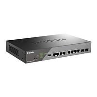 D-Link DSS-200G-10MP/A1A Настраиваемый L2 коммутатор с 8 портами 10/100/1000Base-T и 2 портами 1000Base-X SFP