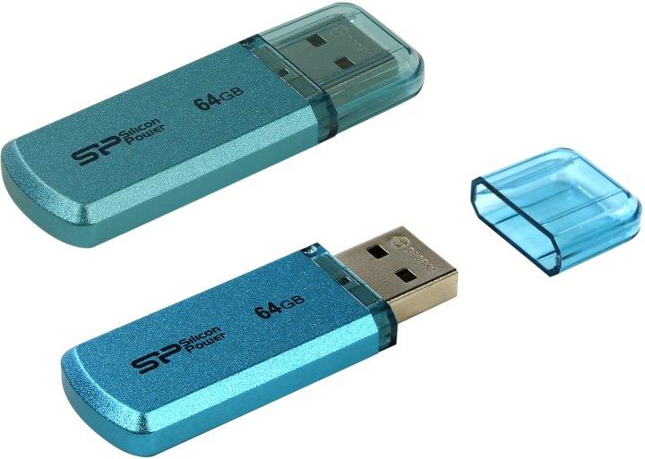 Флеш Диск Silicon Power 64Gb Helios 101 SP064GBUF2101V1B USB2.0 синий - фото 1 - id-p215030111