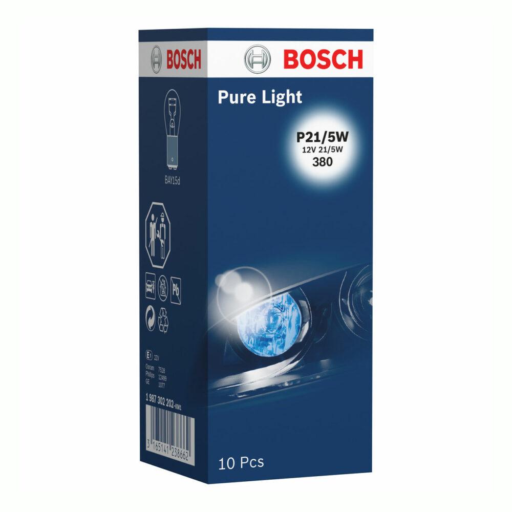 Автомобильная лампа Bosch Pure Light тип P21/5W 12v 21w BAY15d 1987302202 - фото 2 - id-p218968405