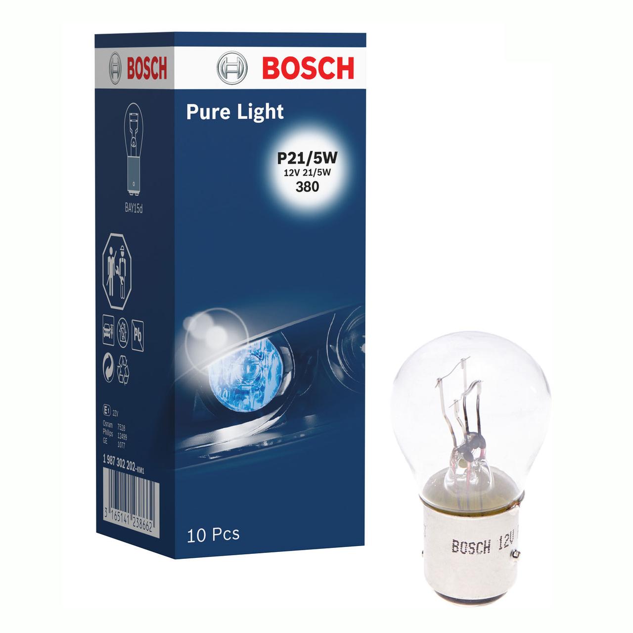 Автомобильная лампа Bosch Pure Light тип P21/5W 12v 21w BAY15d 1987302202 - фото 3 - id-p218968405