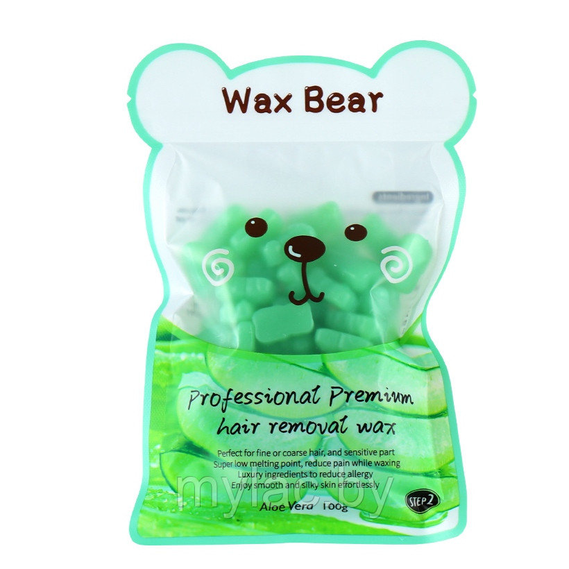 Воск для депиляции в гранулах WAX BEAR, 100 г алоэ