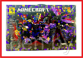 Конструктор RENZAIMA Minecraft "Нападение на черную крепость", 915 деталей, Minecraft Renzaima, Майнкрафт
