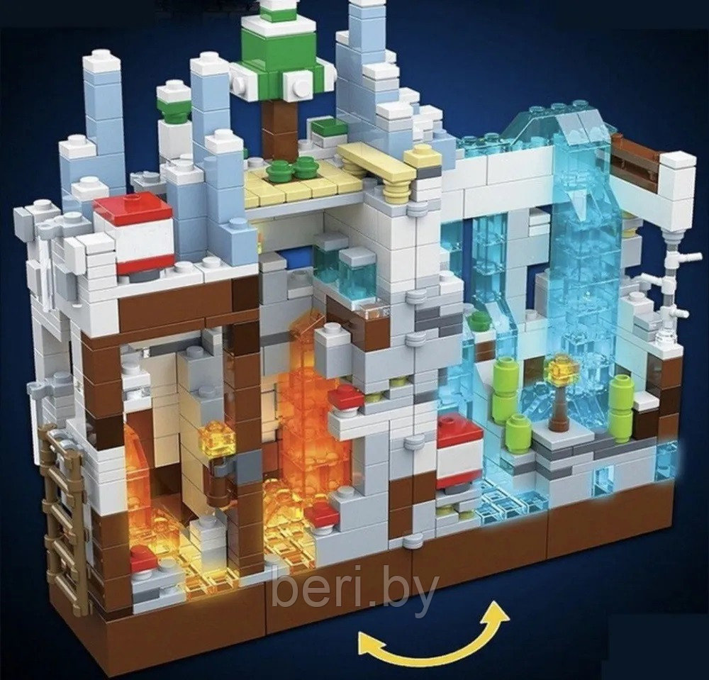 681 Конструктор Renzaima Майнкрафт Нападение на белую крепость с подсветкой, 866 деталей, Minecraft - фото 2 - id-p218973808
