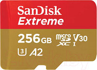 Карта памяти SanDisk microSDXC Extreme UHS-I U3 V30 A2 256GB (SDSQXAV-256G-GN6MN)