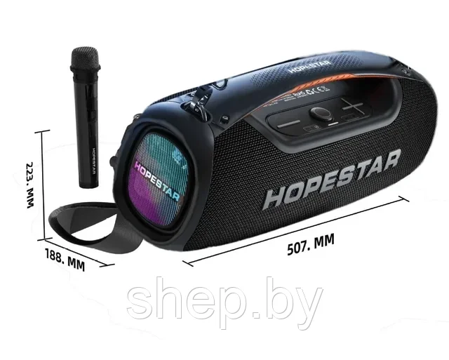 Колонка портативная музыкальная Bluetooth HOPESTAR A60 100W, с микрофоном, выбор цвета - фото 3 - id-p218976228