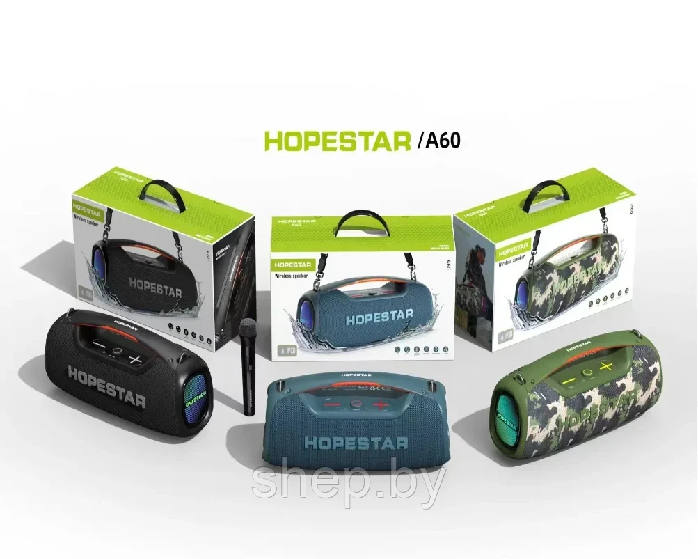 Колонка портативная музыкальная Bluetooth HOPESTAR A60 100W, с микрофоном, выбор цвета - фото 5 - id-p218976228