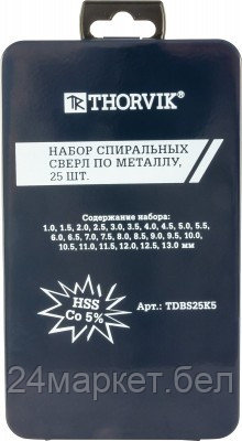 Набор сверл Thorvik TDBS25K5 (25 шт) - фото 3 - id-p218814314