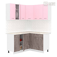 Кухня угловая Лира 1.4x1.5м Розовый - Оникс