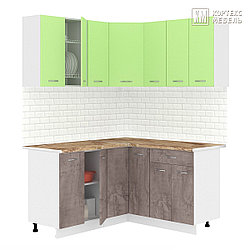 Кухня угловая Лира 1.5x1.5м Зеленый - Оникс