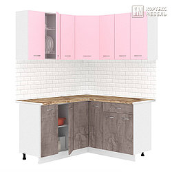 Кухня угловая Лира 1.5x1.5м Розовый - Оникс