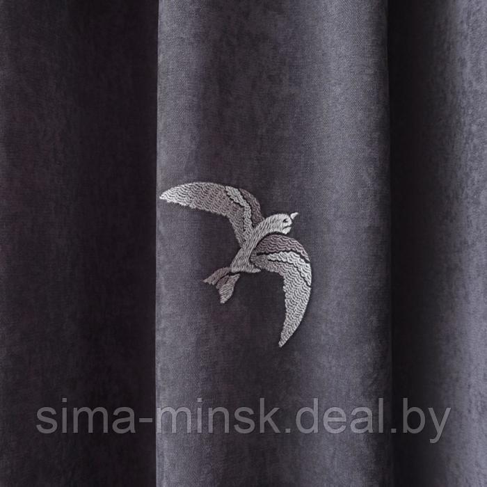 Комплект штор с подхватами «Либерти», размер 2х145х270 см, цвет темно-серый - фото 4 - id-p219016799