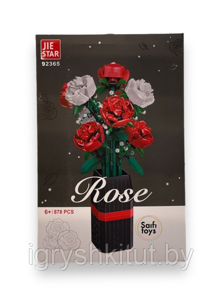 Детский конструктор для девочек JIE STAR "Розы в вазе", 878 деталей - фото 2 - id-p219017151