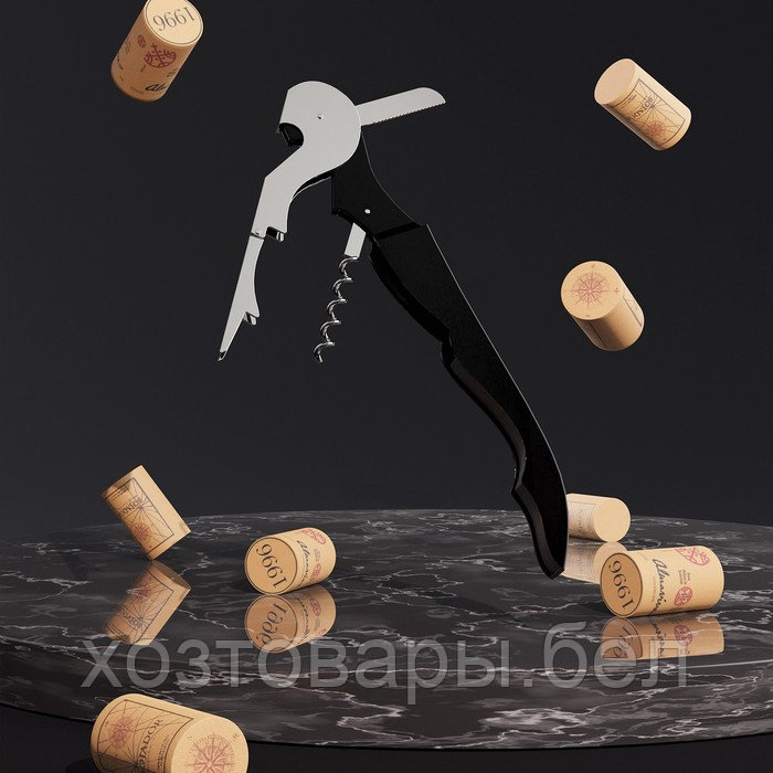 Штопор-открывашка универсальная Доляна, 12 см, цвет чёрный - фото 5 - id-p219016886