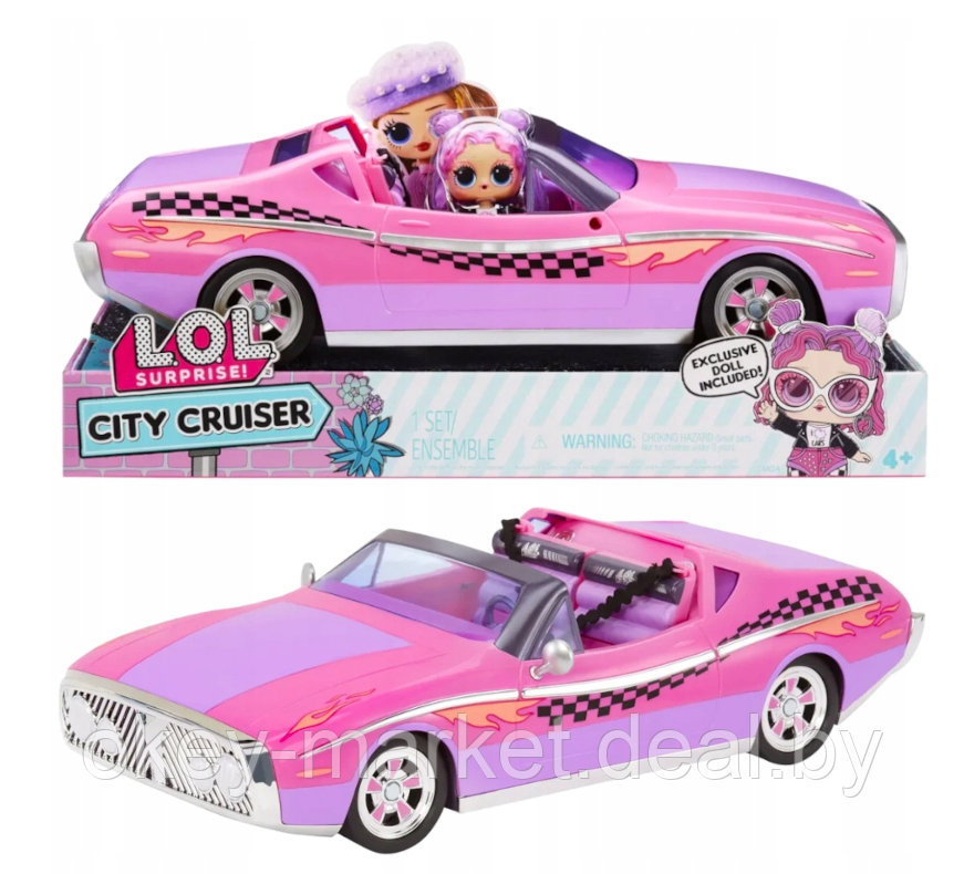 Игровой набор LOL Surprise Автомобиль Pink City Cruiser Ретро кабриолет + кукла LOL 591771 - фото 2 - id-p219017195