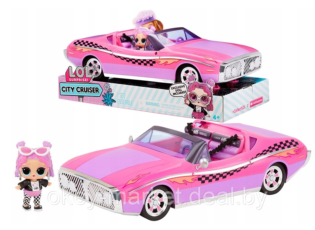 Игровой набор LOL Surprise Автомобиль Pink City Cruiser Ретро кабриолет + кукла LOL 591771 - фото 1 - id-p219017195