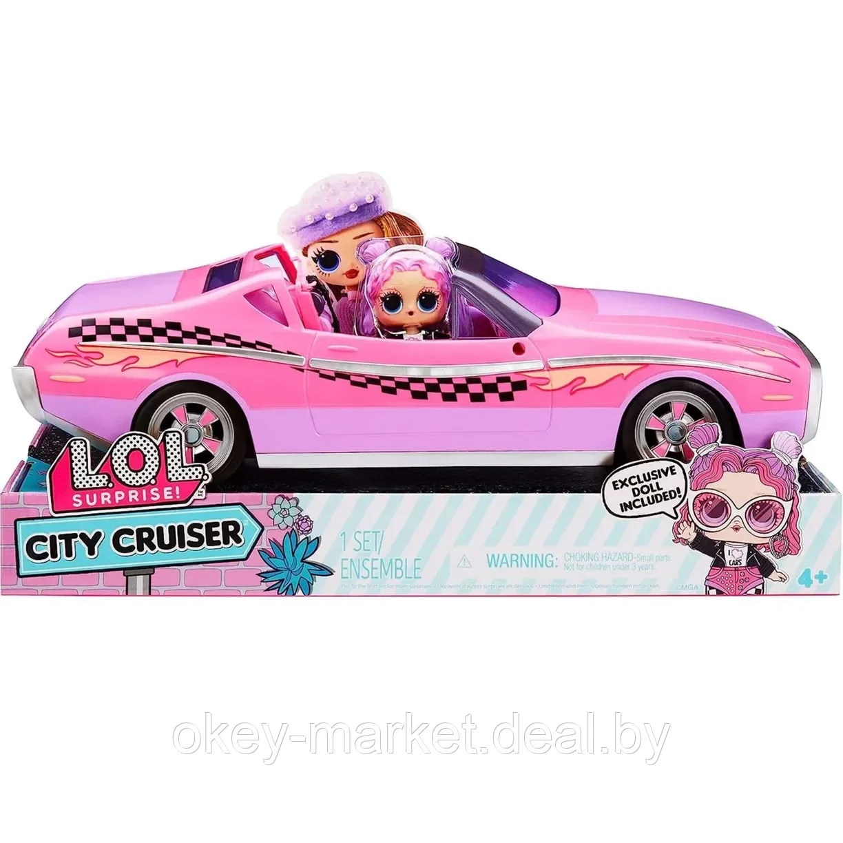 Игровой набор LOL Surprise Автомобиль Pink City Cruiser Ретро кабриолет + кукла LOL 591771 - фото 10 - id-p219017195