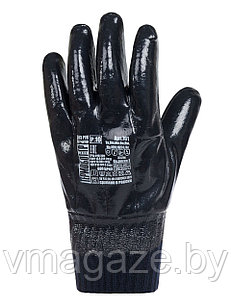 Перчатки рабочие утепленные с латексным обливом Термобот ГР701 (цвет черный)
