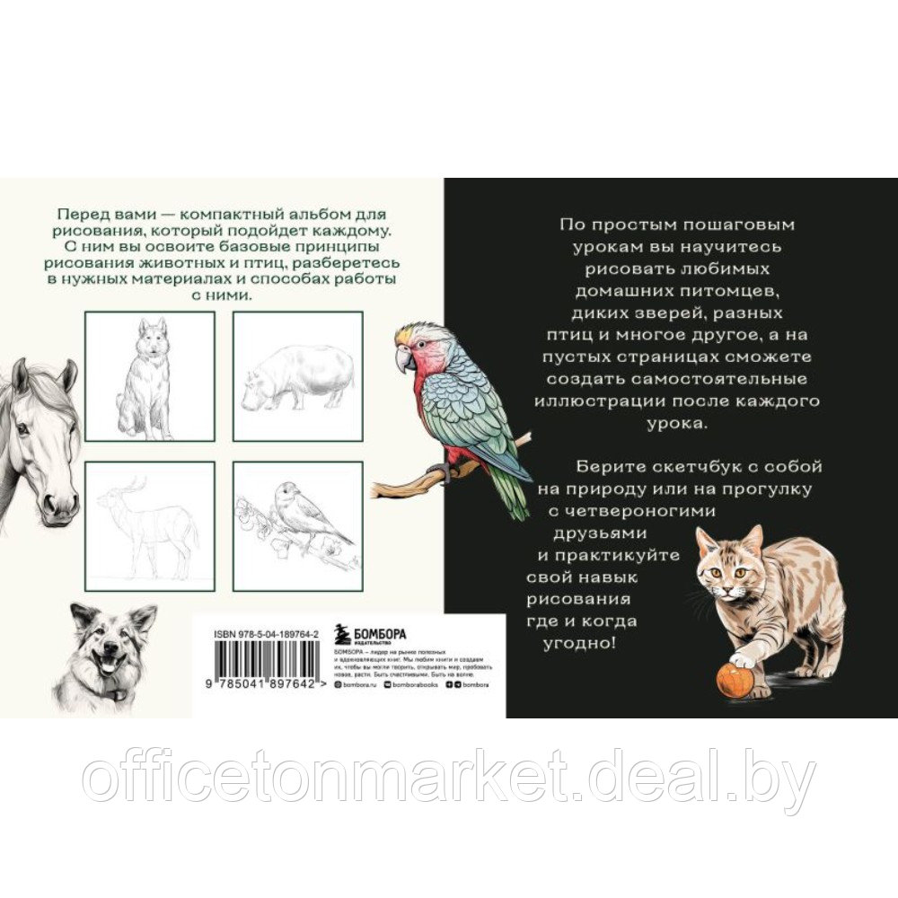Книга "Скетчбук по рисованию животных. Простые пошаговые уроки по созданию любимых питомцев", Анна Николаева - фото 2 - id-p219017764