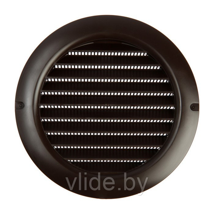 Решетка вентиляционная ZEIN, d=150 мм, круглая, с сеткой, фланец, неразъемная, коричневый - фото 4 - id-p219018412