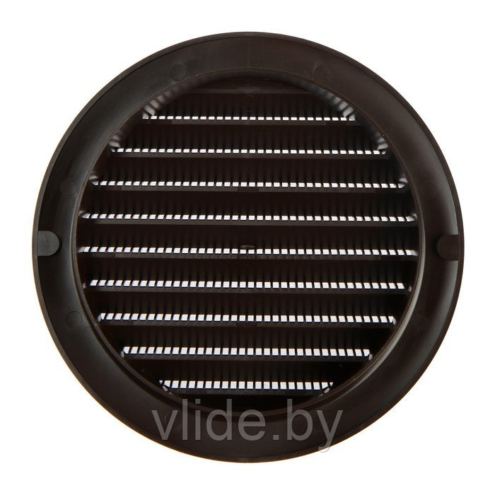 Решетка вентиляционная ZEIN, d=125 мм, круглая, с сеткой, фланец, неразъемная, коричневый - фото 6 - id-p219018427