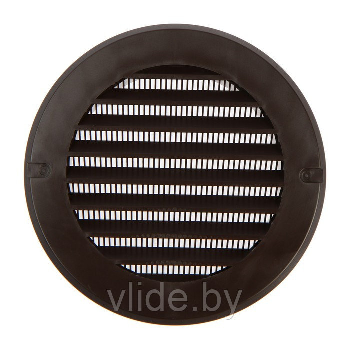 Решетка вентиляционная ZEIN, d=100 мм, круглая, с сеткой, фланец, неразъемная, коричневый - фото 4 - id-p219018442
